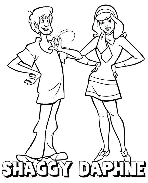 Kolorowanka Kudłaty i Daphne